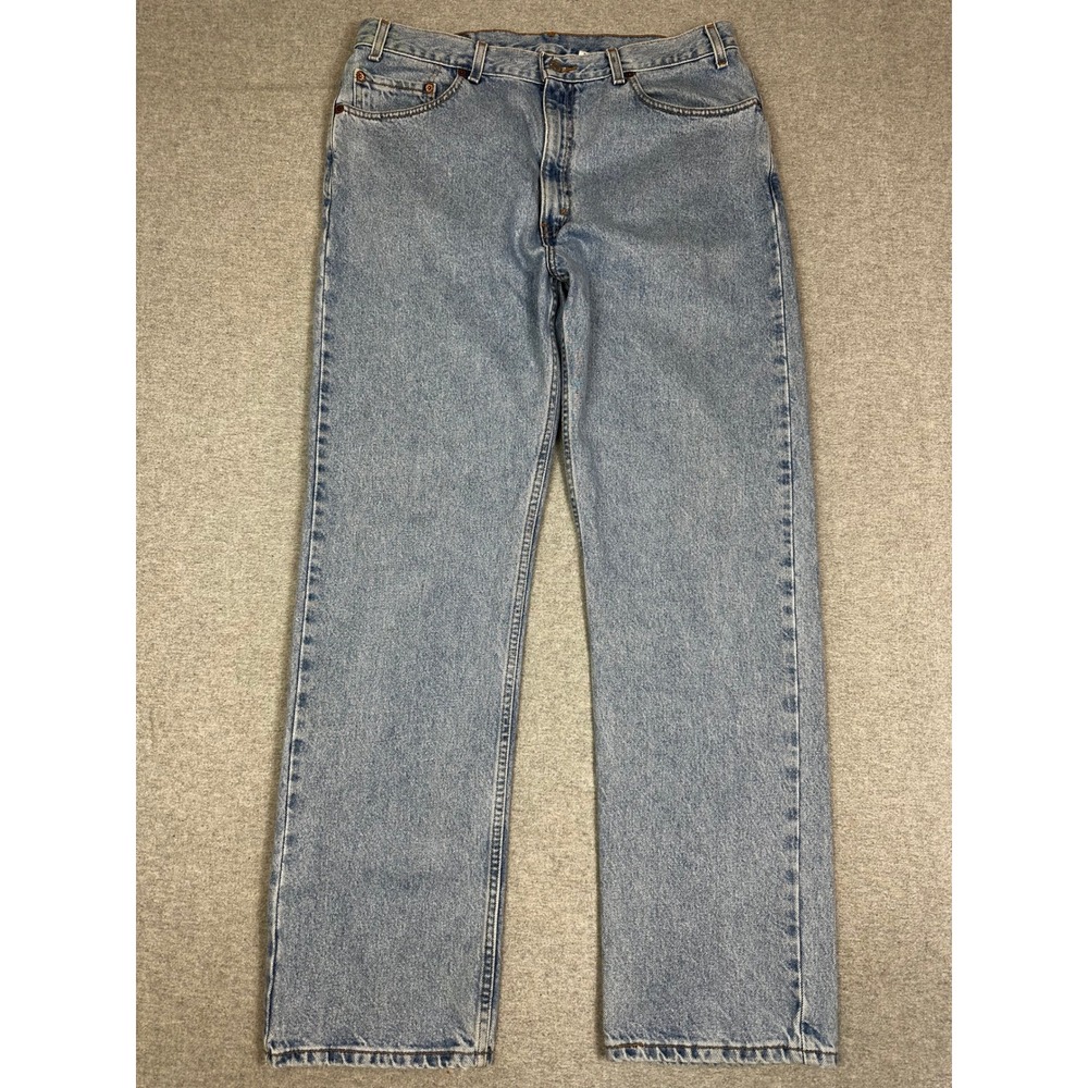Vintage Levis 505 Jeans Mens 34x32 (tag 38x32) Light Wash Straight Leg Denim Y2K